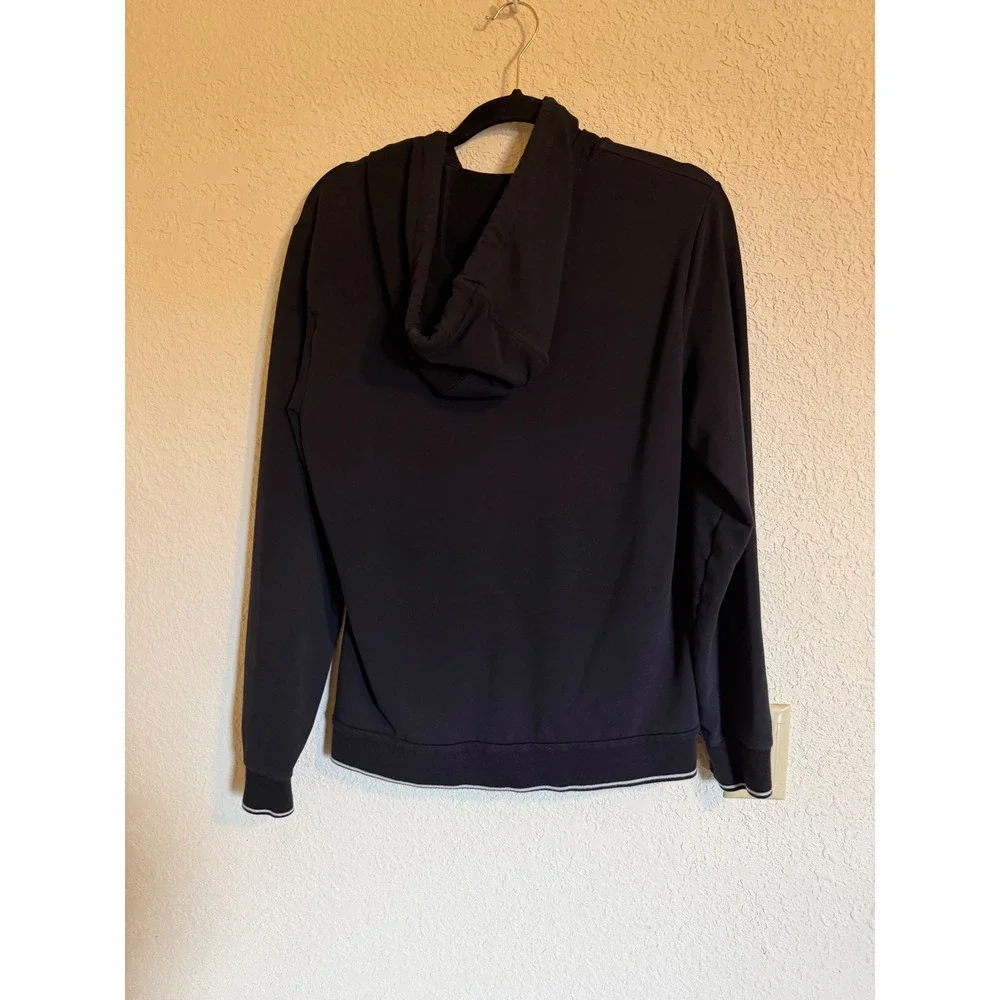 Armani Exchange Mens Black Full Zip Logo Tape Hoodie Sweatshirt Medium Fall 2014